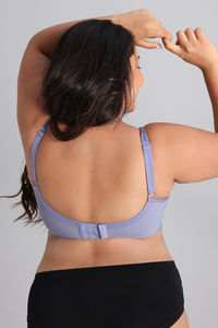 Zivame True Curv Single Layered Non Wired Full Coverage Super Support Bra - Silver Bullet — thumbnail 3
